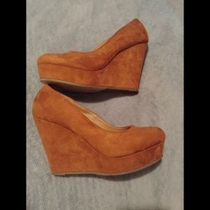 Tawny/brown 4inch wedge heel